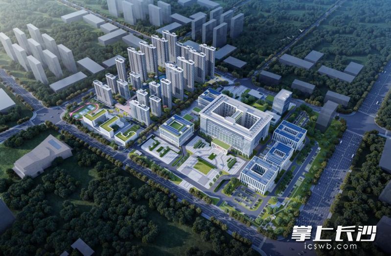 领创数智中心鸟瞰效果图。