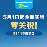 海报丨5月1日起，中国将对53个非洲建交国全面实施零关税