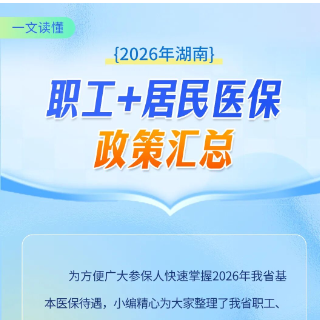 图说｜事关每个湖南人！2026职工/居民医保支付标准全汇总