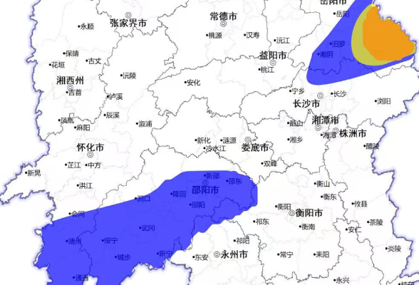 岳阳县、平江县山洪灾害橙色预警，岳阳、长沙等7市请注意防范