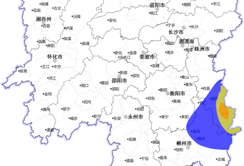 茶陵县、炎陵县山洪灾害风险橙色预警  株洲、衡阳、郴州请注意防范