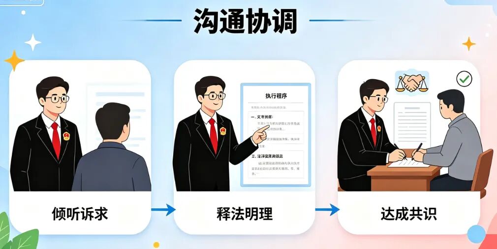 卡通风格快执快结与善意文明执行并重图.jpeg