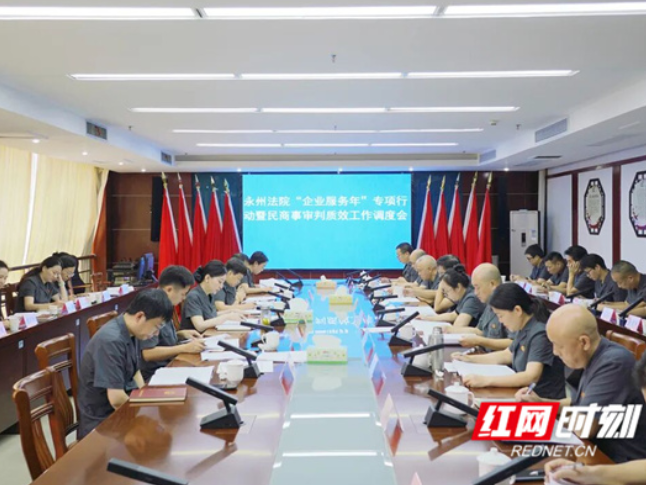永州中院“企业服务年”专项行动暨民商事审判质效工作调度会召开