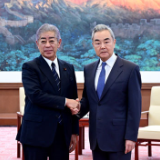 王毅会见日本国际贸易促进协会会长岩屋毅