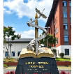 汝城一中百年校庆 校友捐建雕塑《云雁》落成