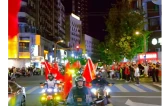 视频｜56辆机车插上红旗 雁峰街头机车巡游献礼祖国