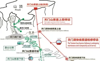 张家界天门洞快线索道8日起检修停运，游览路线有调整