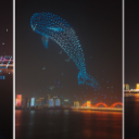 视频｜千架无人机点亮湘江，长沙把浪漫写进夜空