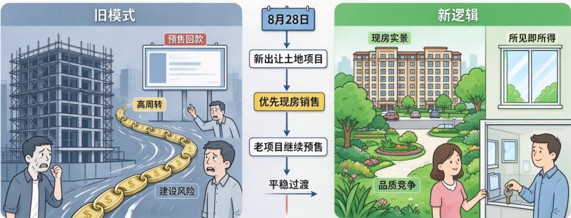现房销售政策将重塑房地产行业逻辑。图片由AI生成