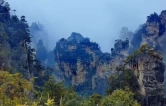 张家界：峰墙叠翠染秋山 云海漫卷杨家界